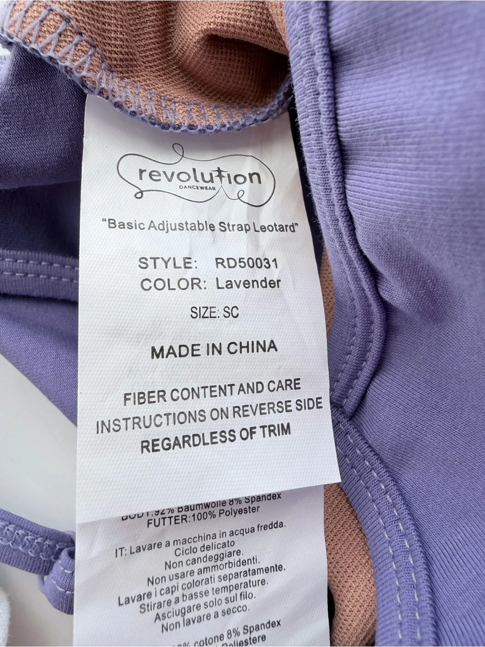 Revolution girls Lavender One-Piece dance leotards set basic Small